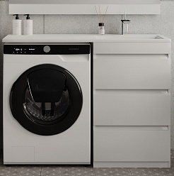 Style Line Мебель для ванной Даллас 110 R Люкс Plus 3 ящика белая – фотография-5